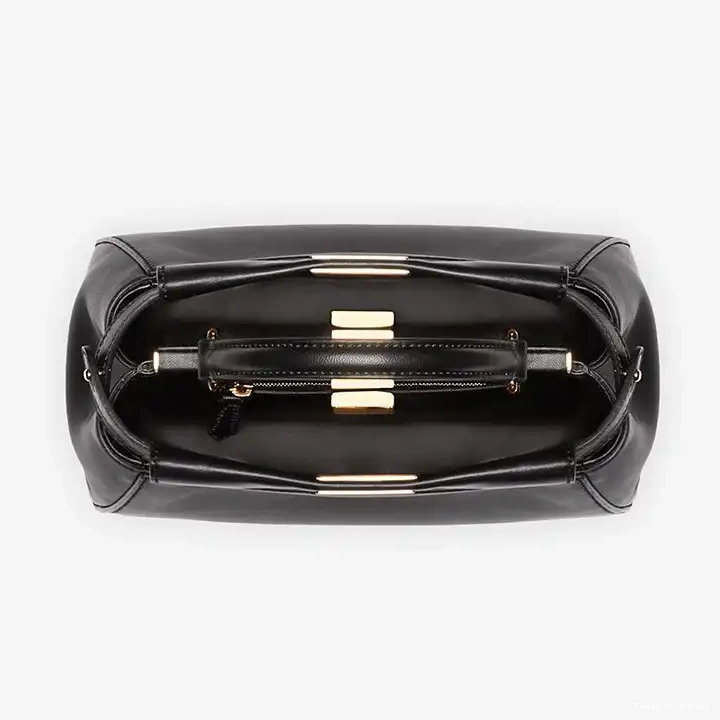 Cheap HOT Handbag In Mini Black Leather Fendi Nappa Peekaboo Iconic 0505